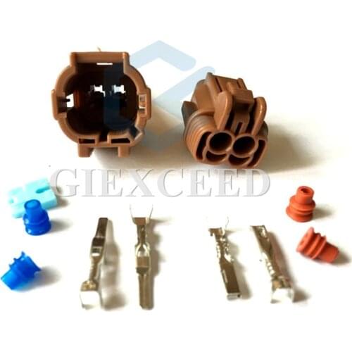 2 Sets 2 Pin 6185-0866 6188-0553 2 Pin TS Sealed Series Plug Waterproof Car Electric Automotive Connector Lamp Light Socket