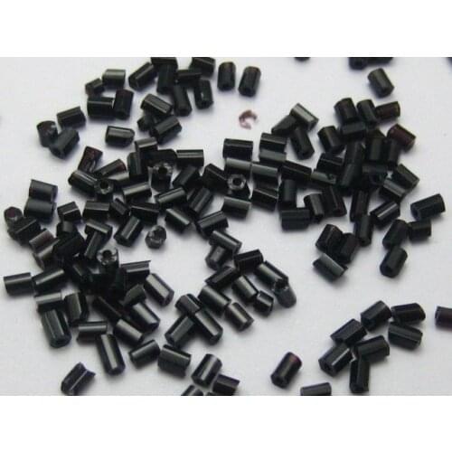 5000 Glass Tube Bugle Seed Beads 2X2mm Black + Storage Box