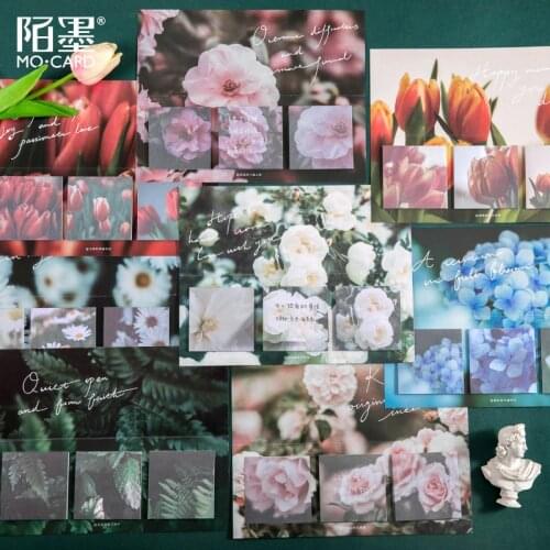 60 Sheets/pack Rose Daisy Flower Bloom Planner Sticky Memo Pad Notes Bookmark Mini Notepad Kawaii Stickers