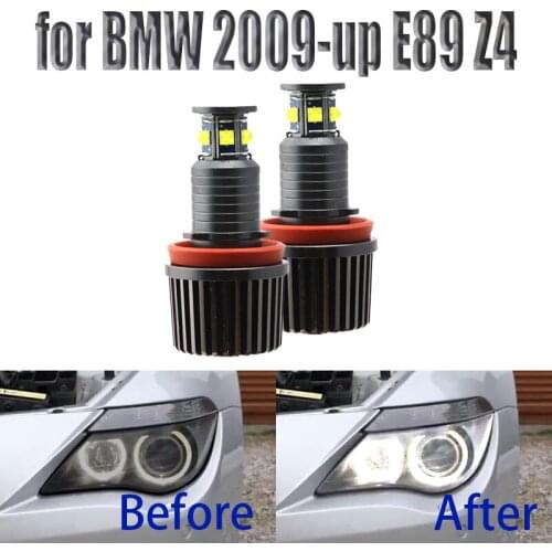 6000K White 120W 6 LED 3000LM Car Angel Eye Marker Headlights Bulbs Lamps for BMW 2009-up Z Series E89 Z4