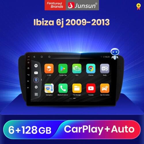Junsun V3Pro Qualcomm Voice Control Android 10 Car Radio Multimedia Player For Seat Ibiza 6j 2009-2013 CarPlay Auto 2Din