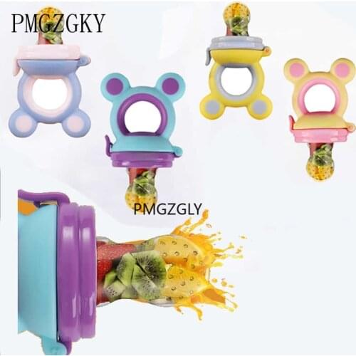 Girl Bear Ear Fruit Feeding Safe Infant Baby Supplies Nipple Baby Feeder Silicone Fresh Food Nibbler Kids Boy Soother Bottles