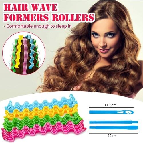 DIY Hair Rollers Snail Shape Not Waveform 65CM 24Pcs 3 Sticks Spiral Round Curls Hair Curler Soft Hair Curler Bendy Hair Rollers