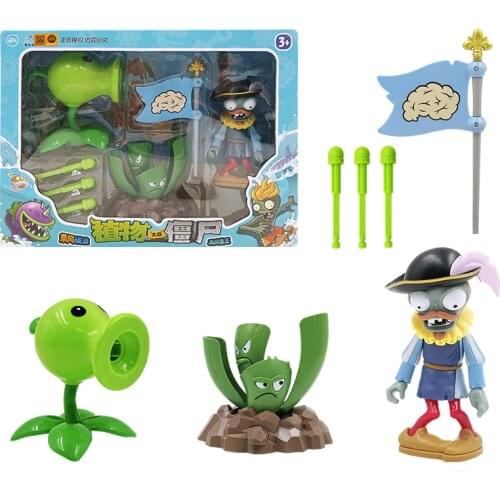 3pcs/lot Plants vs Zombies Action Figure Toys PVZ Zombies Peashooter Ejection Game Toy Gift for Kids No Box