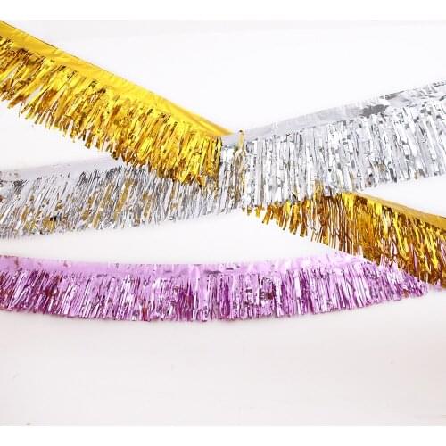 Foil Tinsel Curtain Wedding Banner Birthday Party Decoration Banner 2M Rose Gold Silver Streamers Bachelorette Party Backdrop