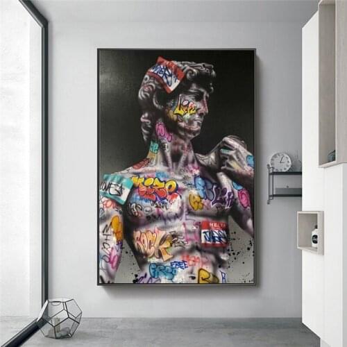 Gaffiti Art Of David Canvas Art Paintings on the Wall Art Posters and Prints Street Art David Sculpture Pictures For Living Room