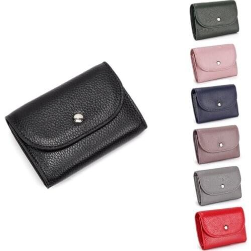 PU Leather Coin Purse Mini Large-Capacity Coin Bag Head Layer Cowhide Multifunctional Business Card Bag