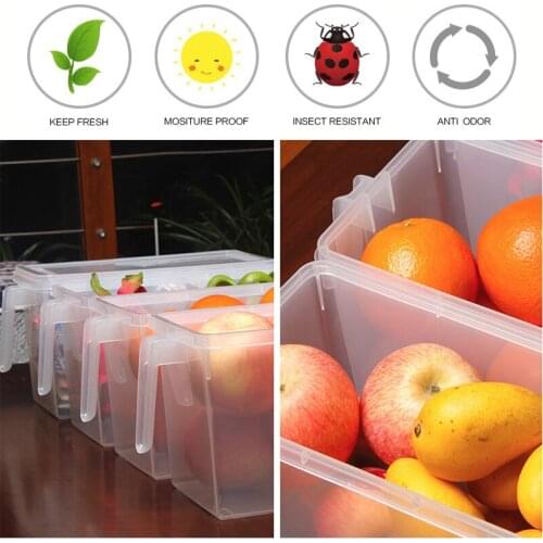 Kitchen Transparent PP Storage Box Grains Beans Storage Contain Sealed Home Organizer Food Container Refrigerator Storage Boxes