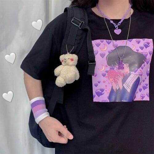 Summer women tshirts Half Sleeve tops Long Style Korean Style Harajuku O-neck Print Oversize t-shirts kpop Breathable Ulzzang