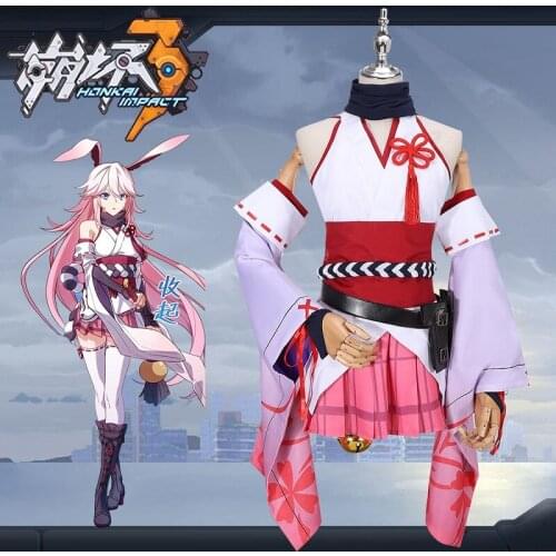 2021 Hot Game Honkai Impact 3 Cosplay Costunme Yae Sakura Dress Girl Daily Skirt Set Customization