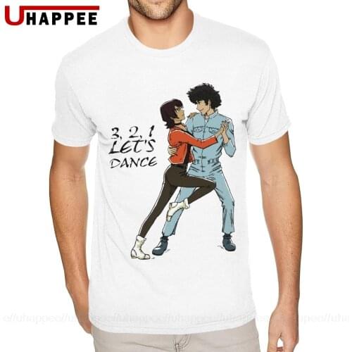 Cool Shirt Designs Cowboy Bebop Lets Dance Tee Shirts for Men Custom Printed Short Sleeve 100 Cotton Crew Neck Tee Shirt