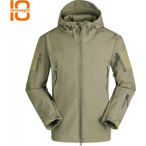 TENNEIGHT Outdoor Sport Tactical Jacket men Softshell Military Jacket Windproof Mens Hunting clothes Camping Hiking Warm Coat