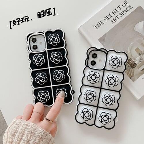 Cute Cartoon Camellia Case for iPhone 12 11 Pro X XR XS Max 6 6s 7 8 Plus SE 2020 mini Love Flower Soft Silicone Cover
