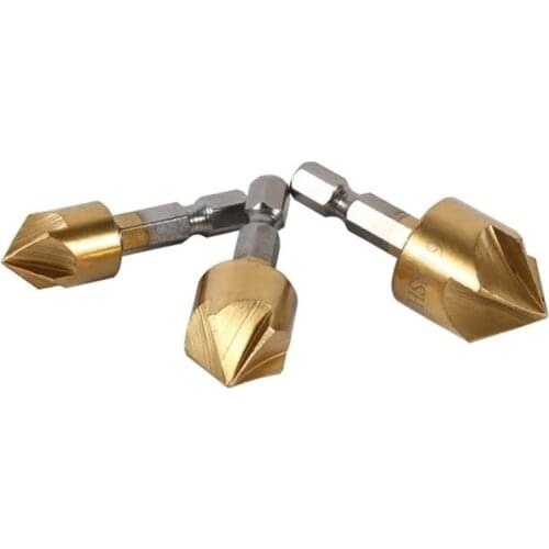 203F 3pcs Woodworking Tool Set Industrial Countersink Drill Bit Set 12mm 16mm 19mm Power Drill Parts Chamfering Cutter