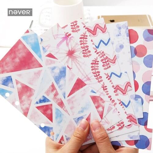Never Spiral Notebook A6 Index Pages Dividers For Filofax Dokibook Spiral Planner Korean Stationery Office & School Supplies