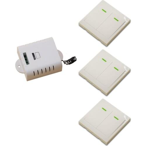 New 85V-220V1CH Wireless Remote Control Switch System 1*Receiver+3*Wall Panel Remote Transmitter Sticky Remote Smart Home Switch