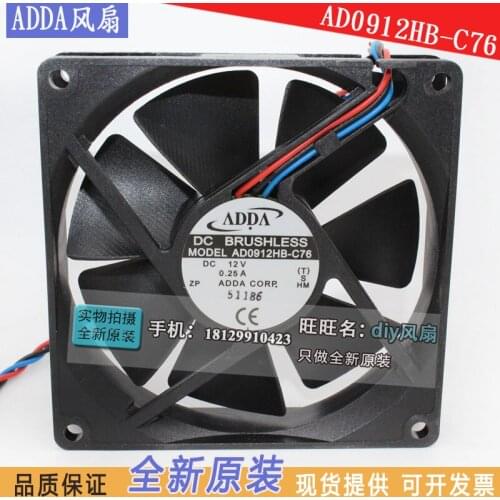 NEW ADDA AD0912HB-C76 9020 DC12V 9CM Ultra thin CPU cooling fan