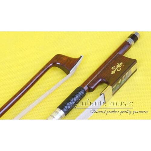 One 12-2 # snakewood violin bow High Quality 1pcs 4/4 Violin Bow Style bone Straight