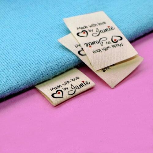 Custom Sewing labels / Brand labels, Custom Clothing Tags, Cotton Ribbon label, Name label (FR095)