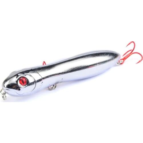 1Pcs Pencil Snake Head 100mm/15g Fishing lure Slow Sinking Crankbait Bass Pike Wobbler For Sea Lure 3D Eyes With BBK Hooks