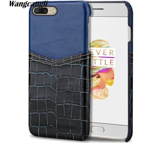 Crocodile pattern and wax leather mixed color Half pack case For Oneplus 9 Genuine Leather phone case protection cover