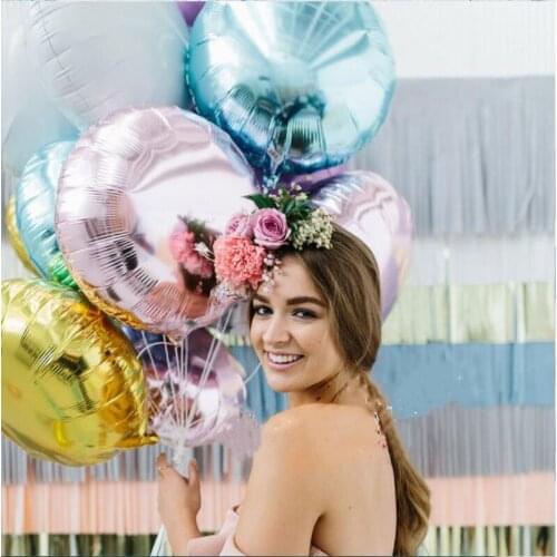 10pcs/lot 18inch Round Shape rose gold Colorful foil Balloons Inflatable air Helium Foil Ball Wedding birthday Party Suppiles