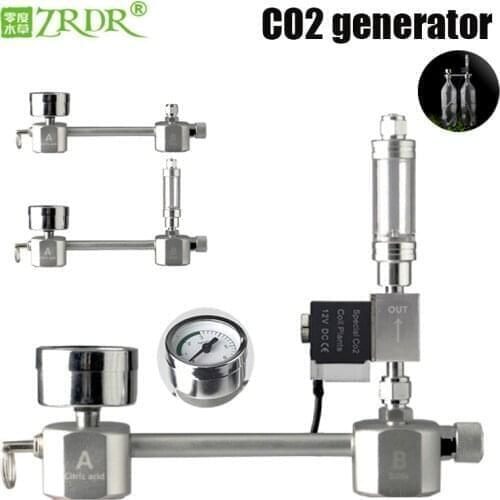 Aquarium CO2 Regulator System Kit co2 Diffuser Generator with Valve Bubble Atomizer Solenoid Fish Tank Carbon Dioxide For Plants