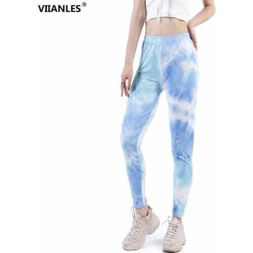VIIANLES Printing Slim Sport Leggings Sexy Ladies Homewear Outdoor Leggings Breathable Bodycon Female Push Up Strength Pants