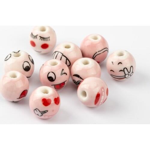 Cartoon Face Quality Ceramic beads Yoga not hama Quality Ceramics beads 10pieces/lot #A107A