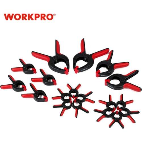 WORKPRO 18PC Woodworking Tools Heavy Duty Clamps Wood Jig Hard Plastic Spring Clamps for WoodWorking Photo Backdrop Background