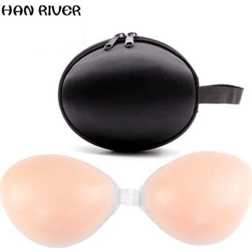 1 pair Silicone invisibility bra small breast dress with thick tight anti-skid sexy upper breast latex unmarked bra