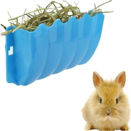 1Pc Space Saving Plastic Small Pet Rabbit Hanging Grass Feeder Rack Shelf Hay Bowl Holder Box Dispenser Grass Storage Container