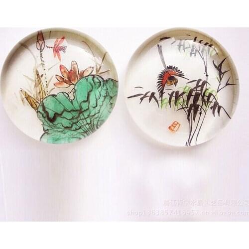 100pcs/Lot Crystal Clear Color Glass Half Ball Crystal Paperweight Sphere Magnifying Balls 30mm/40mm/50mm Free Shipping