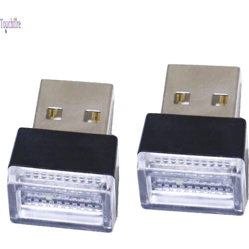 2PCS 5V USB LED Atmosphere Lights Decorative Lamp Emergency Pathway Trunk Lighting Portable Universal Wholesale White Ice Bule