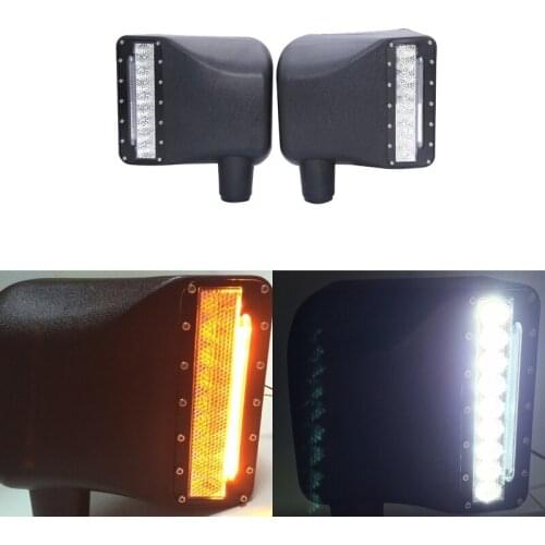 2PCS Car Side View Mirror Housing Indicator Lamp DRL and Amber Yellow LED Turn Signal Light Car-styling Auto Lights