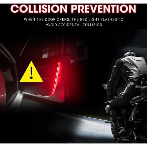Car Interior Door Welcome Light LED Safety Warning Strobe Signal Lamp Strip 120cm Waterproof 12V Auto Decorative Ambient Lights
