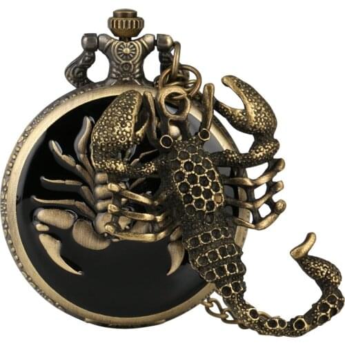 Reloj Mujer Vintage Quartz Pocket Watch Retro for Women Men Pocket Watches Delicate Scorpion Pattern Gift World Of Warcraft