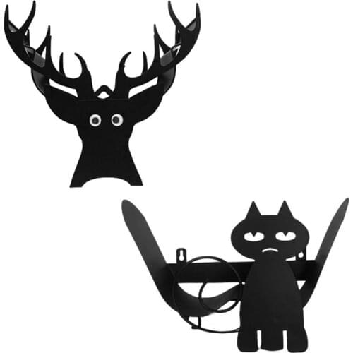 Lovely Deer Kitty Shape Toilet Paper Holder Metal Iron Tissue Roll Standing Storage Organizer Bathroom Decoration