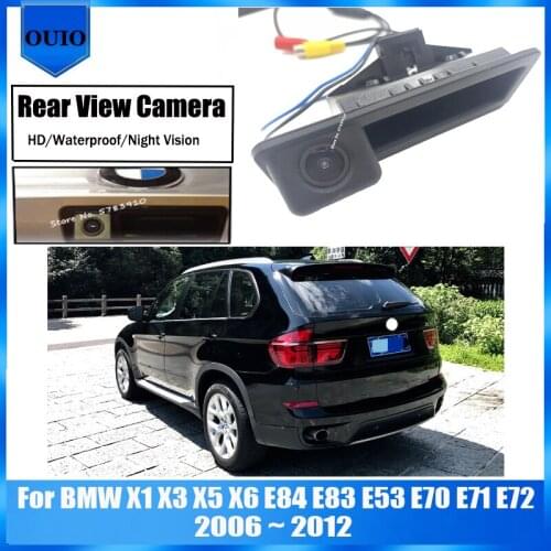 HD rear view camera For BMW X1 X3 X5 X6 E84 E83 E53 E70 E71 E72 2006 ~ 2012 waterproof Trunk Handle Camera backup camera