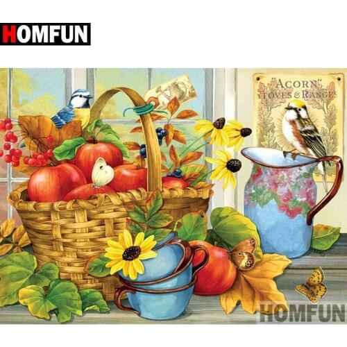 HOMFUN Full Square/Round Drill 5D DIY Diamond Painting "Bird teapot" Embroidery Cross Stitch 5D Home A08124