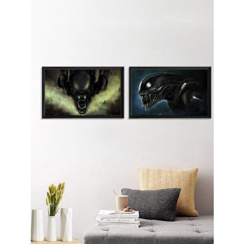 Aliens Stranger Figure Artwork sci fi Design Alien robot Classic Movie Poster Gift Art Silk Home Decor Room Prints Wall Stiker