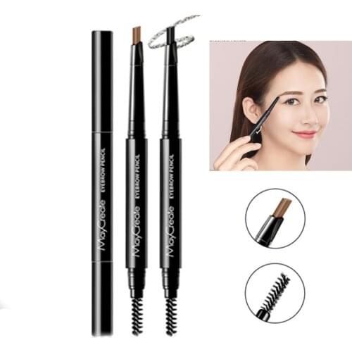 MayCreate Multi-functional 3 in 1 Eye Brows Set for Women Waterproof Brow Pencil + Powder+Brush Pigment Black Brown Eyebrow Kit