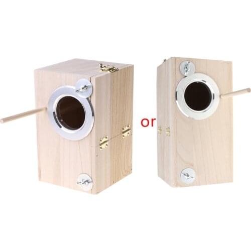 Wooden Bird Nesting Breeding Box House Parakeet Mating Case with Clear Window fo Dropship