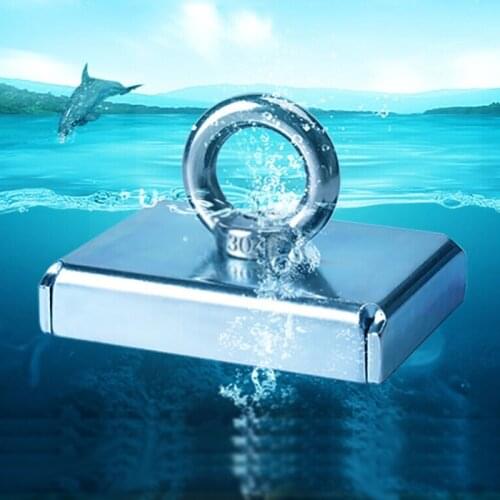 Cuboid Super Powerful Salvage Magnet Pot Fishing Ring Magnets Deep Sea Salvage Device holder pot Magnets Strongest Imanes Tools