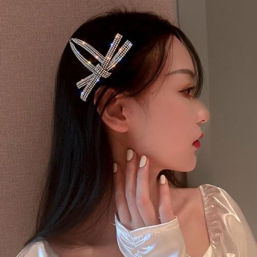 Trendy Female Hair Clip Beautiful Barrette Large Elegant Bowknot Graceful Girl Shine Hair Barrette for Dating Easy Clipping