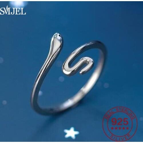 Fashion 925 Sterling Silver Snake-shape Women Rings Daily Wearable Versatile Jewelry Delicate Girl Sanke Ring Party Accessories