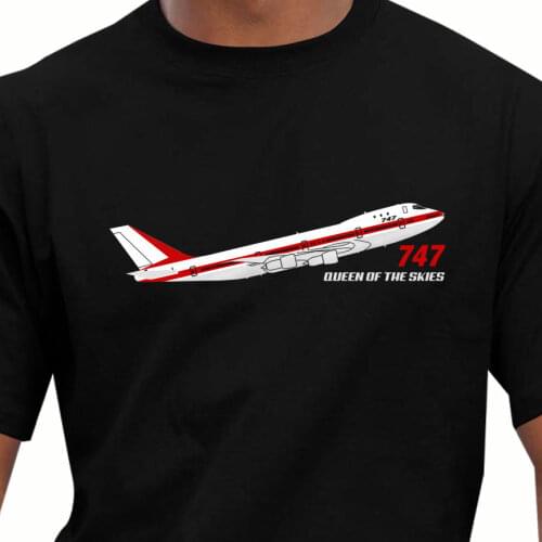 2018 New Trendy Hot sale Men High Quality Aeroclassic Boeing 747 Prototype Airliner Inspired retro t shirts Round Neck Crazy T