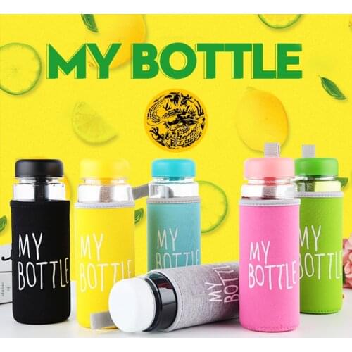 Plastic My bottle 500ml Water Bottle for drinking PC Transparent or Matte Sport Korean style Heat resistant Leakproof