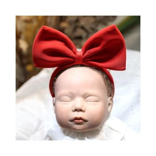 Red Bow Headband for girl Solid Color Knot Bow Hairband Big Bow Headband Accessories Hair Bow Hoop Girls