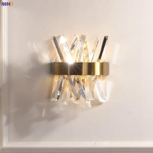 Luxurious Nordic Wall Lamp Crystal LED Wandlamp Creative Mirror Light Bedside Lights Bedroom Bathroom Light Modern Mirror Light